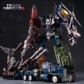 潮玩金宝混天豹模型汽车组合体大力神男孩变形玩具机器人金刚