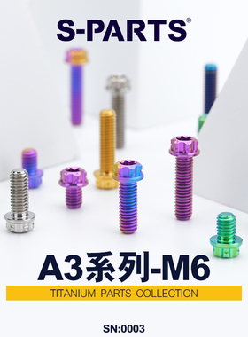S-PARTS/A3 标准头M6*12/15/20mm 钛合金螺丝摩托电动机车 斯坦