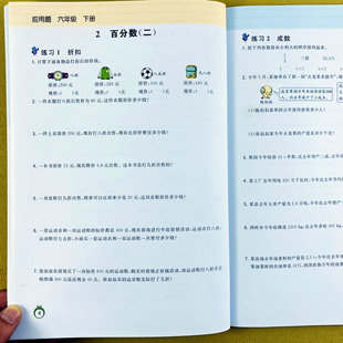 人教版应用题六年级下册数学同步应用题专项训练6年级下册解决问题数学思维训练举一反三负数百分数圆柱圆锥比列整理复习奥数思维