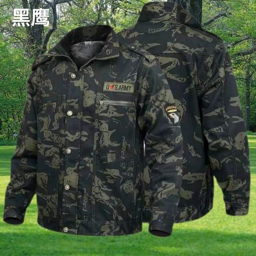 工作服装男外套迷彩服宽松夹克多口袋工装耐磨建筑汽修工人劳保服