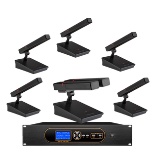 斯文迪有线手拉手会议系统桌面台式鹅颈话筒会议室方管短杆麦克风