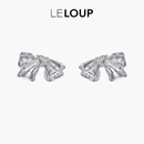 LELOUP金属蝴蝶结耳钉女轻奢高级气质银色耳环耳饰礼物 白鹿同款