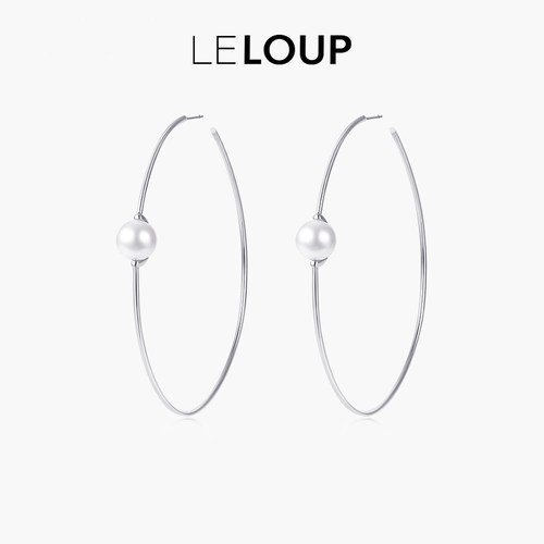 辣妹风珍珠耳圈耳环修饰脸型百搭