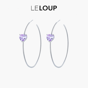 LELOUP小众设计师耳圈爱心闪钻耳环女大圈气质高级感辣妹风耳饰
