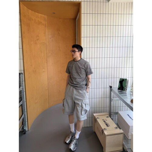 COFD立体口袋重磅廓形五分裤休闲通勤男女百搭宽松中性工装短裤