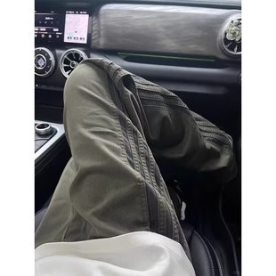 报恩神裤unities三杠裤子男三条杠休闲裤条纹美式复古工装裤潮流