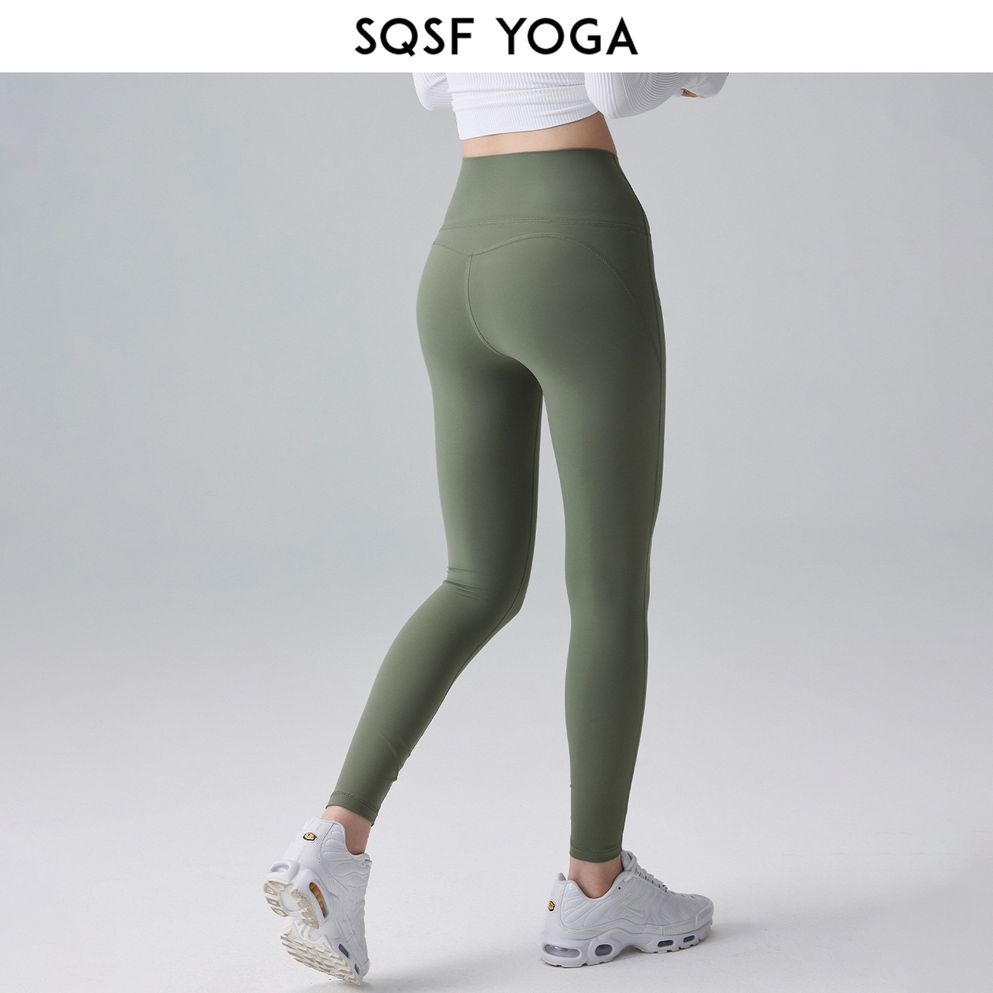 SQSF瑜伽裤女秋季外穿高腰提臀健身裤紧身高弹专业跑步训练运动裤