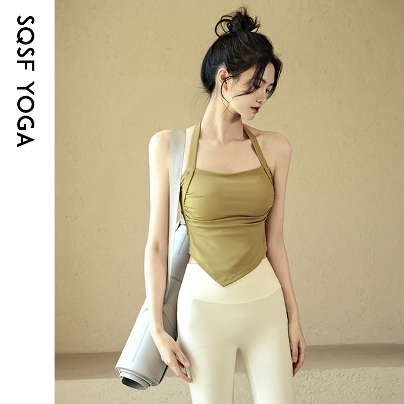 SQSF运动内衣夏季挂脖瑜伽服背心
