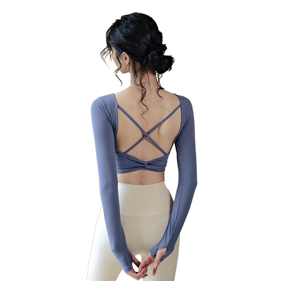 SQSF带胸垫瑜伽上衣普拉提训练服