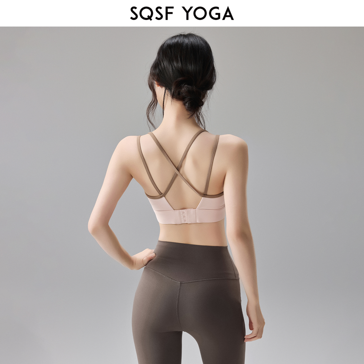 SQSF一体式运动内衣高强度美背外穿瑜伽服背心普拉提跑步健身文胸