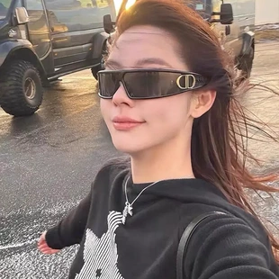 发箍墨镜女高级感Y2K防晒网红时尚 M1U 曲面酷炫太阳眼镜2025新款