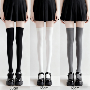JK加长防滑过膝袜女学生压力袜子白色半截丝袜大腿高长筒袜夏薄款