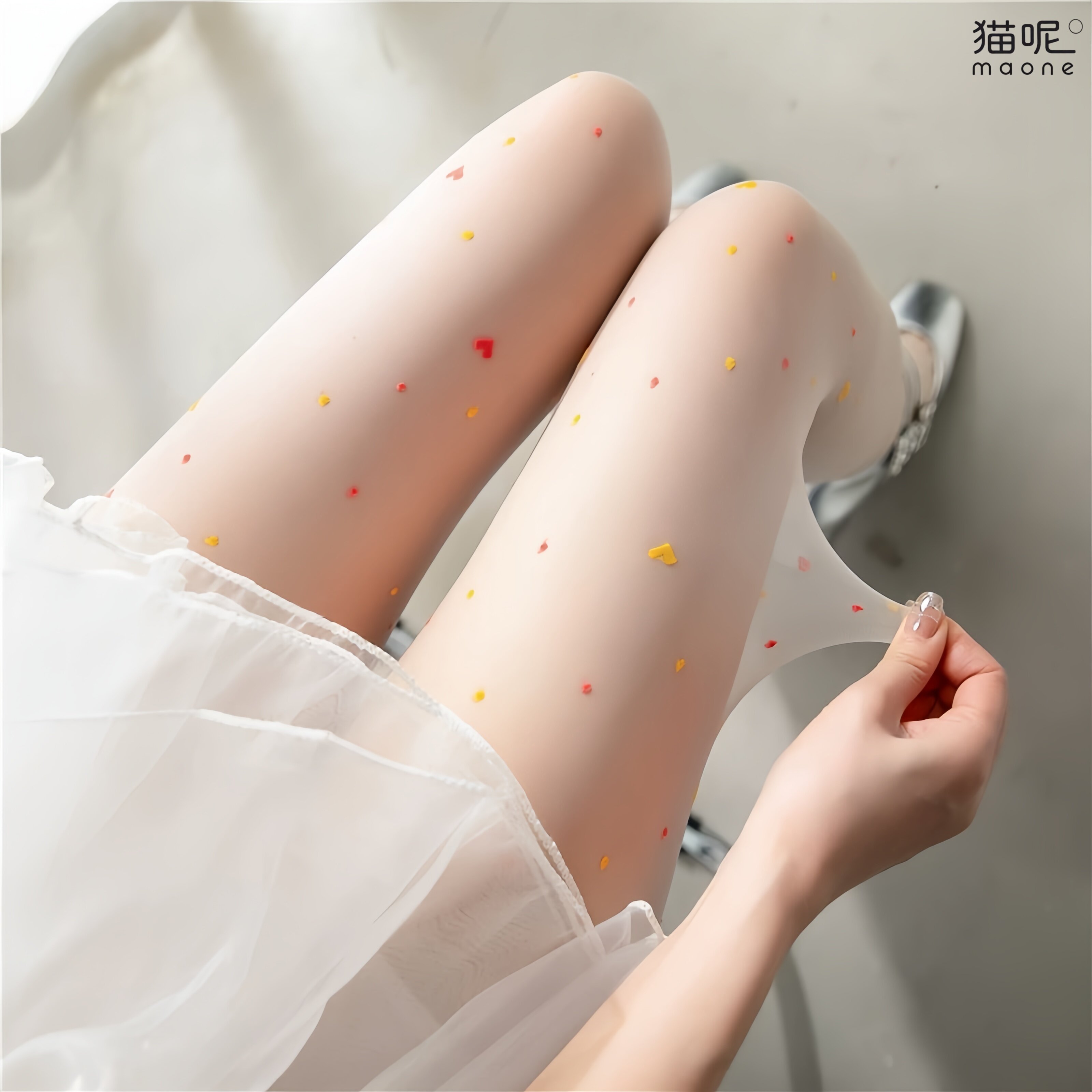夏季超薄透明纯欲爱心连裤袜