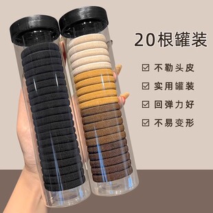 2025超火头绳高弹力耐用橡皮筋女发绳扎低马尾发圈无接缝皮套头饰