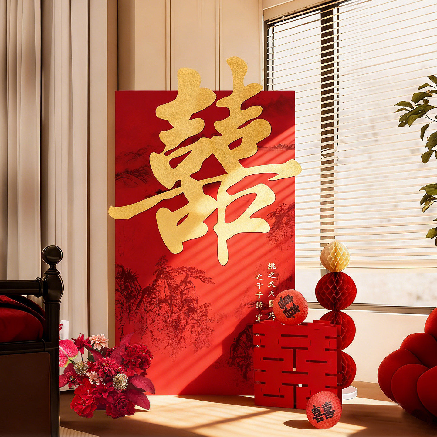 婚房晨袍喜字kt板套装结婚装饰氛围摆件客厅背景墙婚礼场景迎宾牌,节庆用品/礼品,婚房布置套装,淘宝优惠券,粉丝福利购,淘宝优惠卷