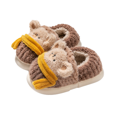 萌笙记秋冬季卡通包跟儿童棉拖鞋