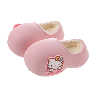 儿童棉拖鞋女童可爱HelloKitty大耳狗冬季防水保暖毛绒宝宝拖鞋秋