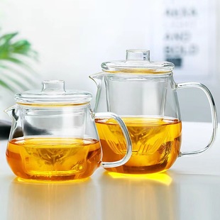 玻璃泡茶壶家用过滤耐高温茶具加厚防爆冲煮茶器企鹅壶泡茶杯