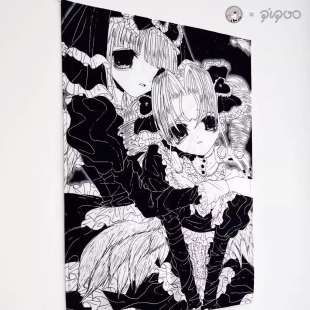 日本插画师联名挂布-Lolita主题天使房间布置大学生宿舍墙面装饰