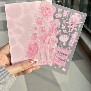 「恋色病栋」共生虫插画师原创镜音铃星星闪光膜双透贴纸便签吧唧