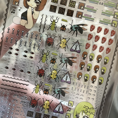 炕炕宝贝插画师原创二次元动漫周边oc手绘创作a6贴纸手帐本贴纸