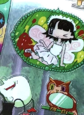 梦核-虫子入侵-7点45插画师原创插画二次元透亮亚膜贴纸