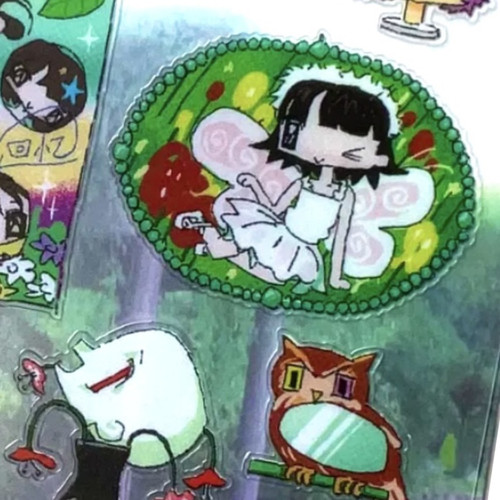 原创插画师贴纸7点45梦核二次元