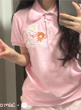 女儿服姜饼人蛋糕甜点兔-病病BYOUKIi原创胶制手作可爱猫耳小短袖