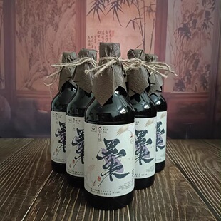 黑米酒 陕西洋县特产阡糯黑米酒谢村桥牌500ml半甜型10度