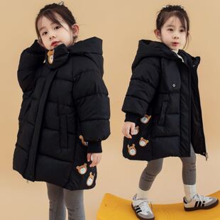 女童冬装巨好看外套中长款防寒棉服中小儿童卡通棉衣宝宝冬季加厚