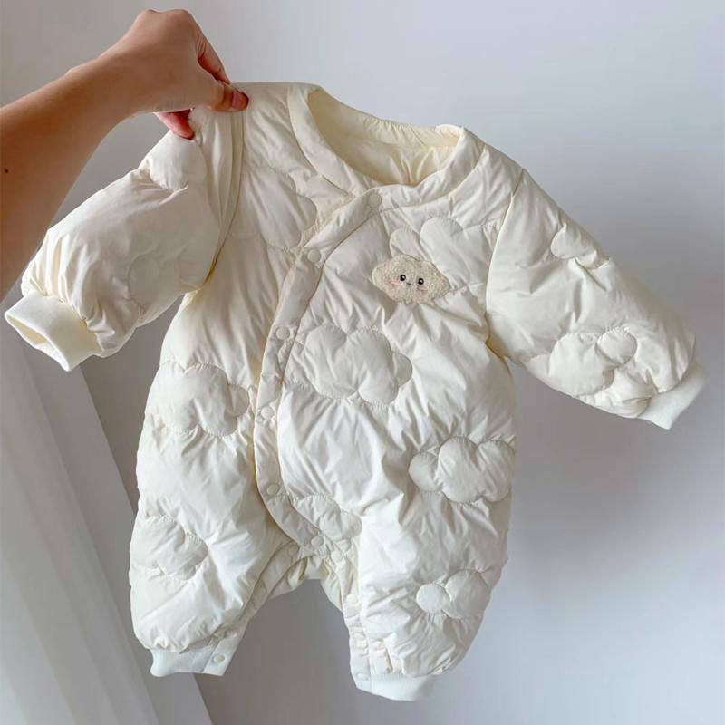 婴儿衣服秋冬新款a类纯棉新生6一12月超萌羽绒棉冬季连体衣外出服