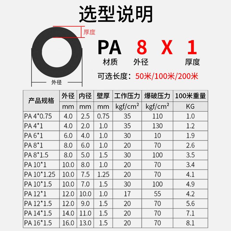加工定制双层10mmPU夹纱气管8mm高压防爆包纱软管气鼓卷管器