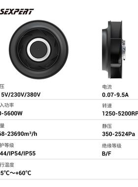250工业排风后倾离心风机散热风扇 离心风机注塑机新风系统风扇
