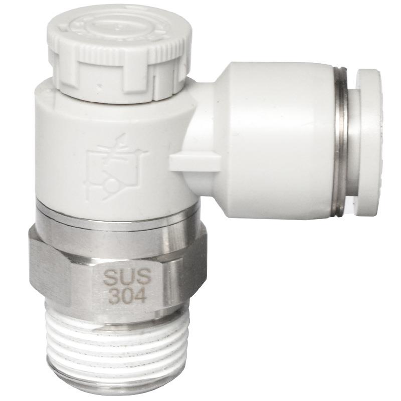 亚德客气动304不锈钢节流阀调速接头PTL4/6/8/10-M5-01-02-A-M-S
