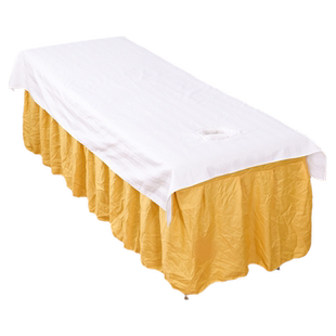 美容床床单美容院专用涤棉抗皱白色耐洗推拿店按摩馆床单单件带洞