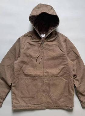 厚帆布 美式重磅J41连帽棉衣秋冬季J130工装夹克复古宽松vintage
