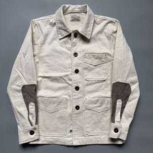 法式复古工装风重磅棉籽壳夹克男复古多口袋纽扣外套宽松棉质外套