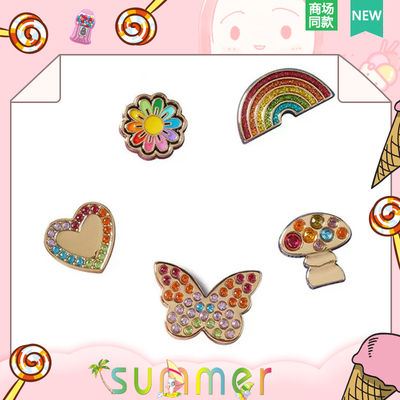 Crocs卡骆驰智必星配件鞋花洞洞鞋花质感潮流彩虹鞋上饰品DIY男女