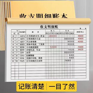 横板竖版收支明细账本每日账务商用款记账本明细账营业额台账日记每日流水会计用品办公店铺营业收入支出商用