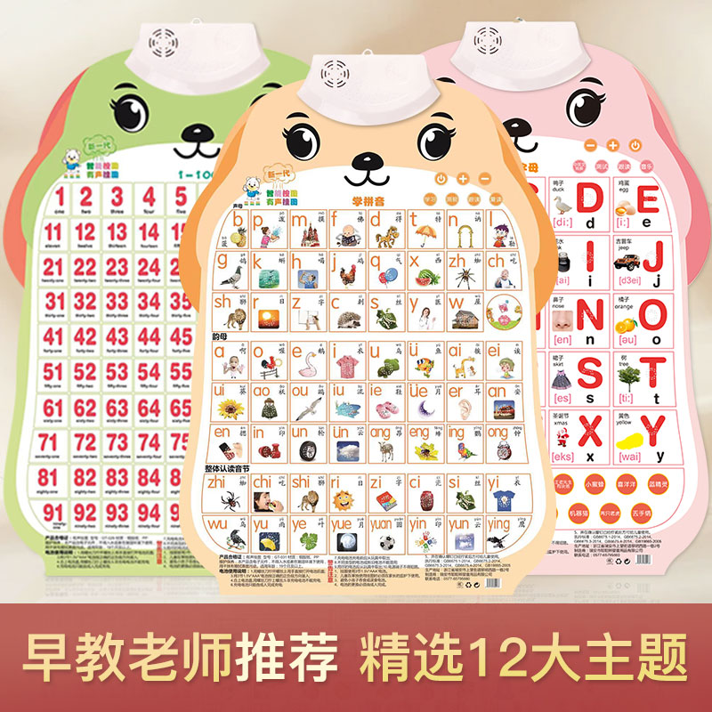 寶寶學說話的掛圖有聲早教啟蒙認知發聲識圖認識發音兒童學習墻貼_寶貝趣旗艦店_玩具_童車_益智_積木_模型