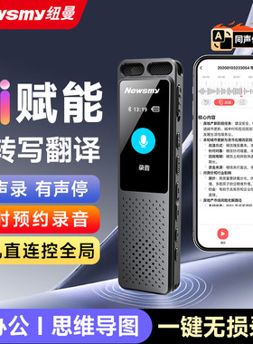 纽曼W10pro录音笔Ai智能型录音豆转文字会议纪要超长待机高清黑色