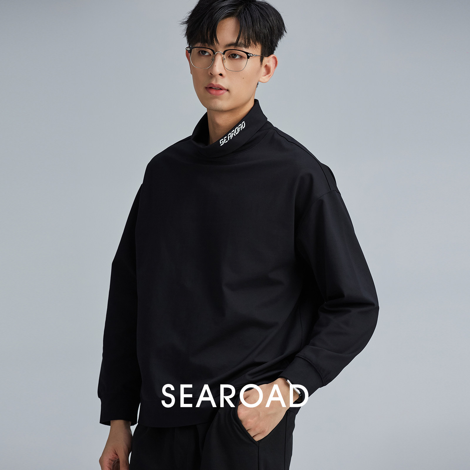 【直播专属】海上公路长袖T恤男士秋冬季logo刺绣亲肤百搭打底衫,男装,T恤,淘宝优惠券,粉丝福利购,淘宝优惠卷