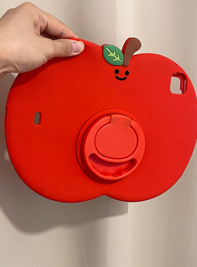 可爱创意立体红苹果支架适用ipad10保护套air6/5新款11寸十代防摔ipadmini7女款10.9苹果平板保护壳10.2寸女