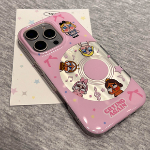 少女心可爱唱片CD哭娃适用苹果16promax手机壳iPhone15女新款 14日韩16网红13小众16Pro防摔15pro保护套ins风