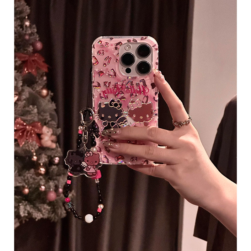 小众时尚鎏金豹纹猫咪适用苹果16promax手机壳iPhone1