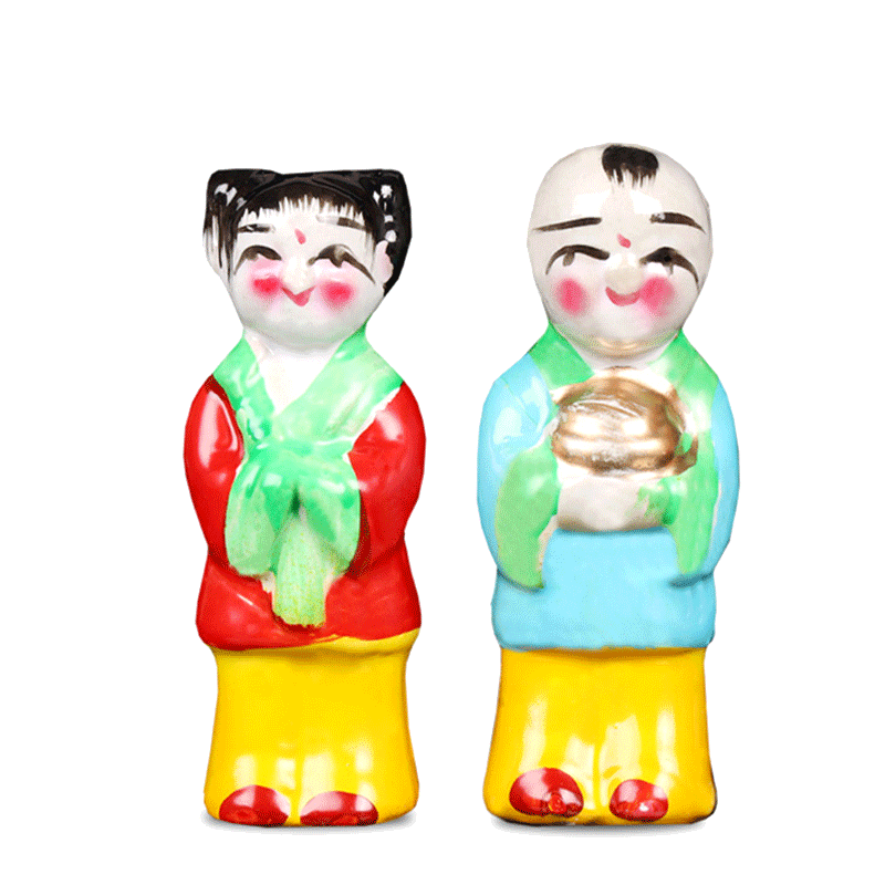 童男童女陶瓷陪葬品摆件陵园墓地
