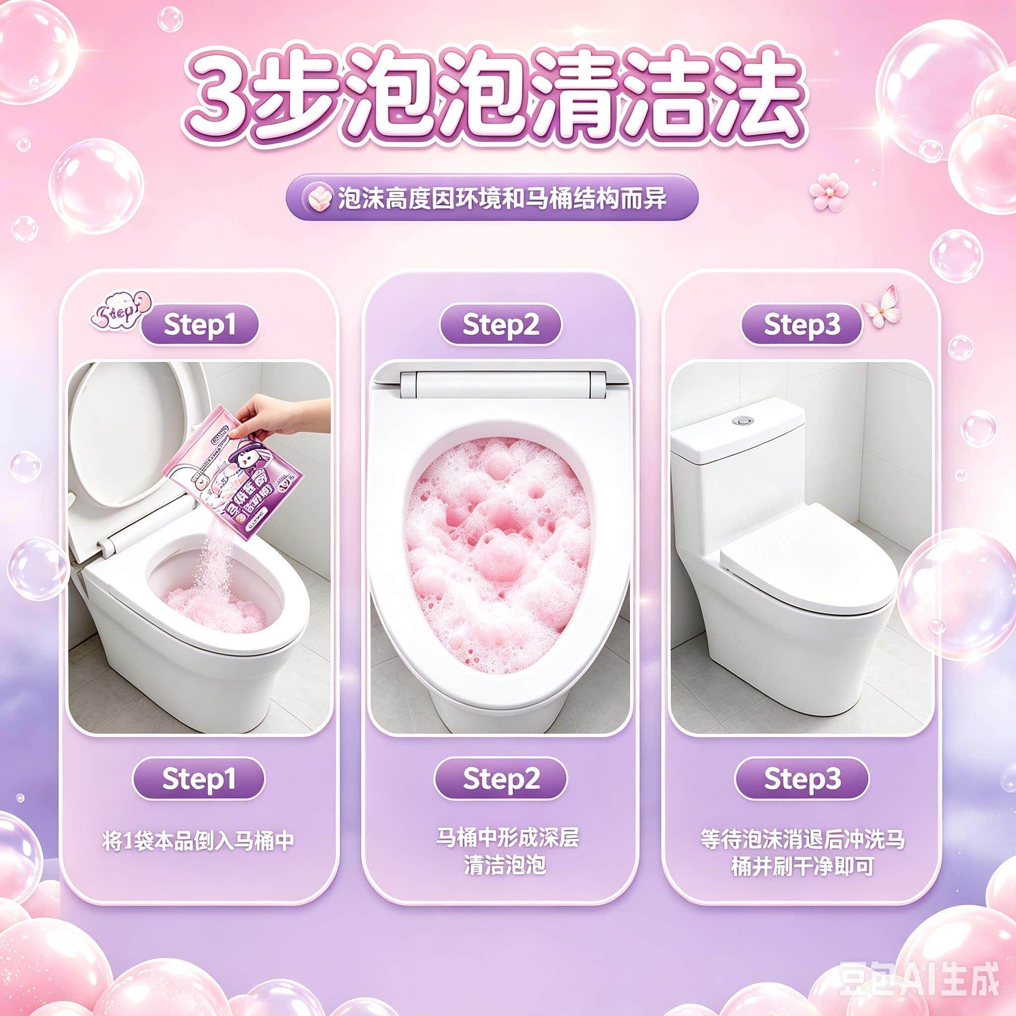 【清洁】桶香香泡泡粉马桶马除自垢泡动沫去污除异味去渍GFPJH