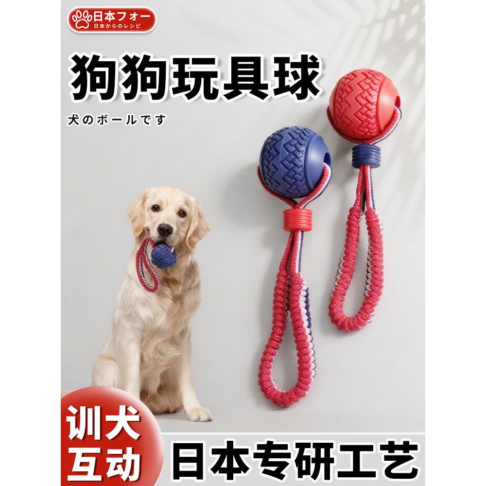 【狗狗玩具遛狗球】耐咬磨牙解闷大型犬马犬训练带绳球宠物用品