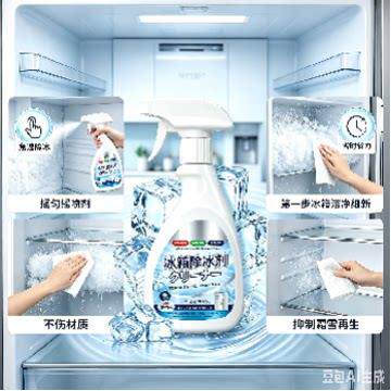 升级2.ADX0融冰霜除家霜用冷冻室剂防除冰清洁箱冰冰柜融雪化剂冰