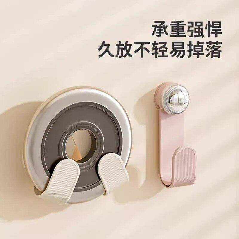 日本吸免盘旋转锅盖架挂POD式打孔厨房置物壁架收架纳挂菜板架砧